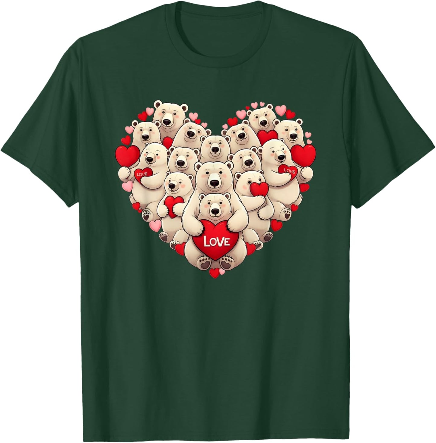 Funny Polar Bear Heart Valentine Polar Bear Kids T-Shirt - T-Shirt | Forest