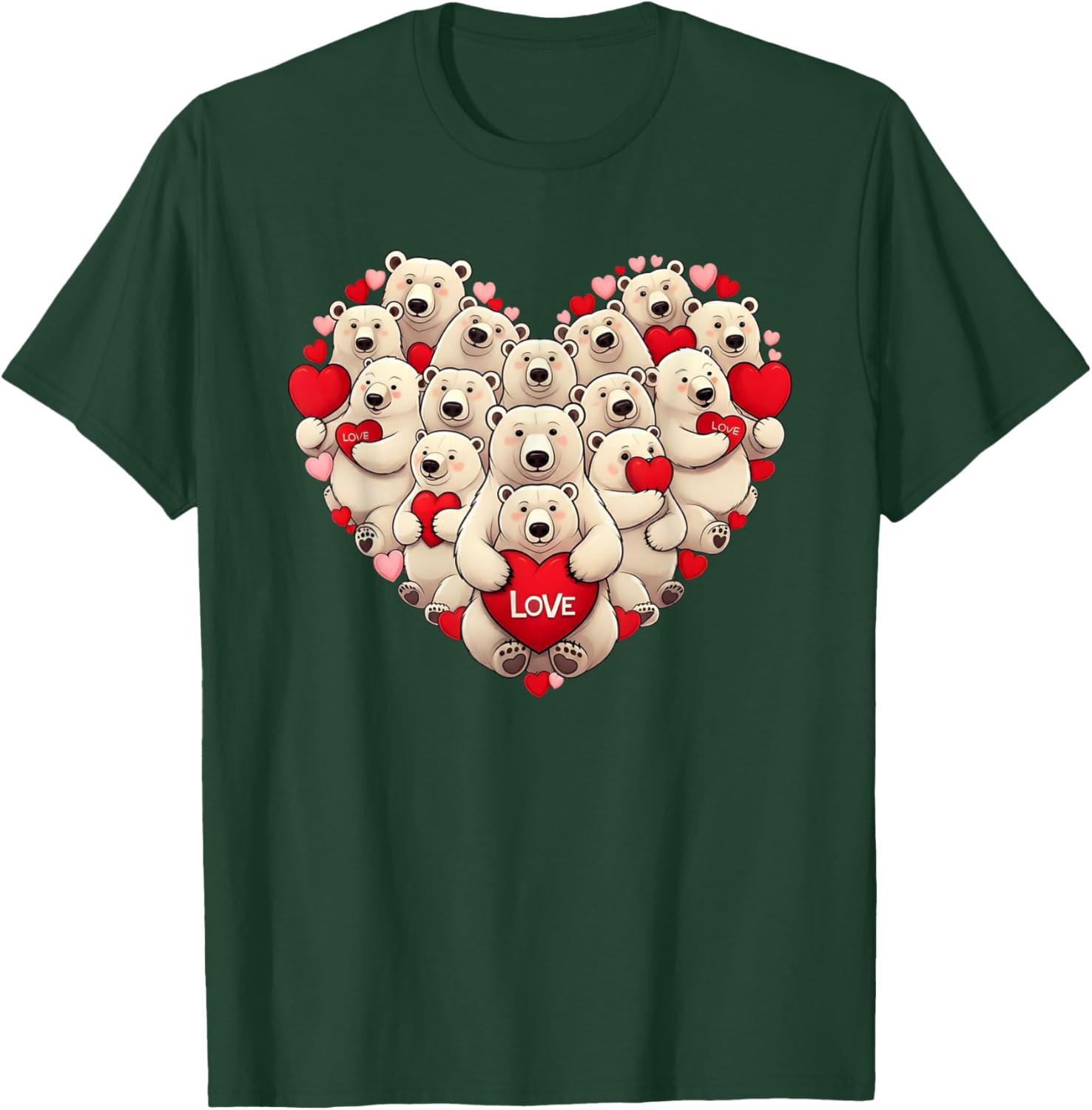 Funny Polar Bear Heart Valentine Polar Bear Kids T-Shirt - T-Shirt | Forest