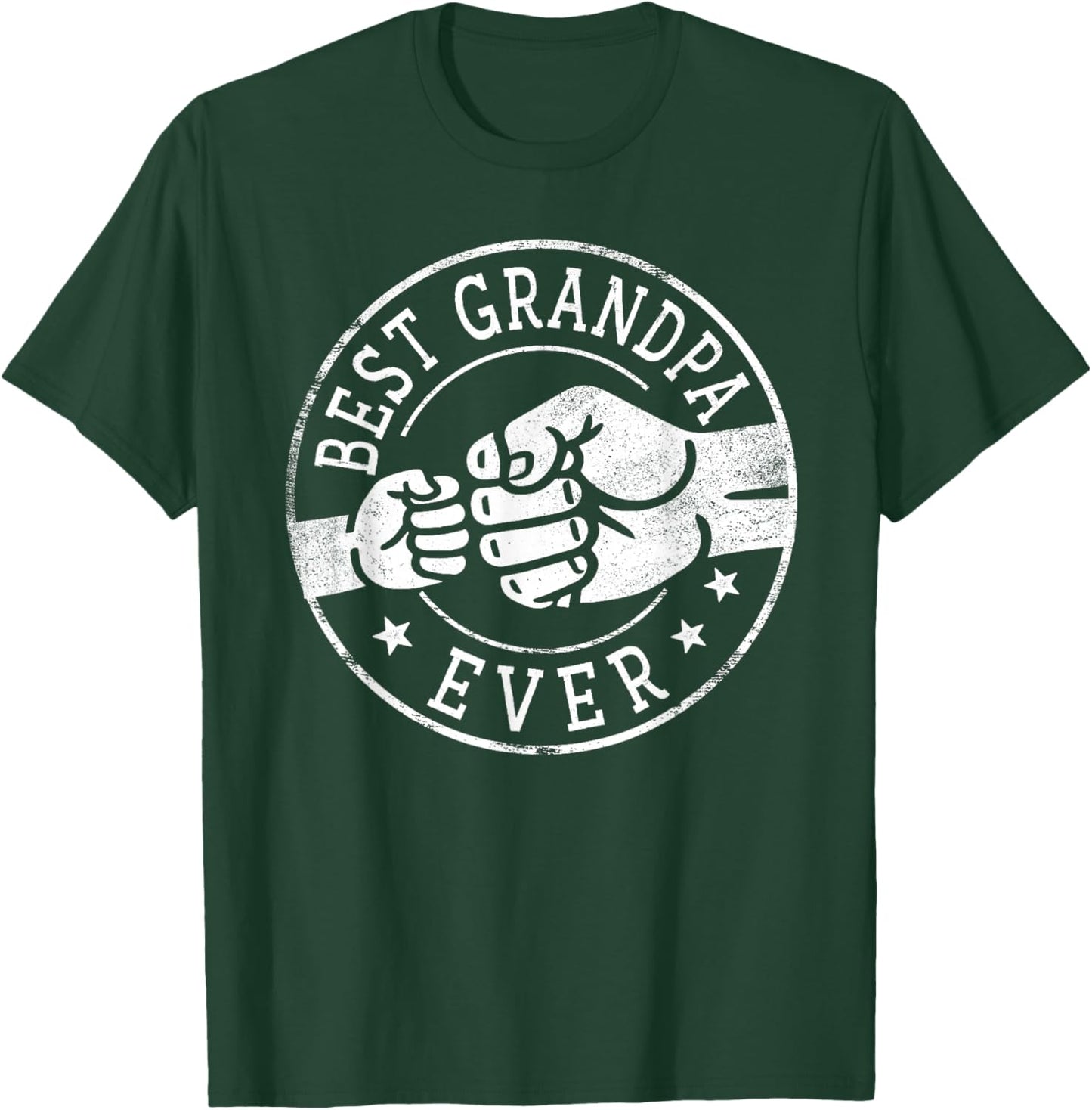 Best Grandpa Ever - Fist Bump Circle Emblem Design Grandpa T-Shirt - T-Shirt | Forest