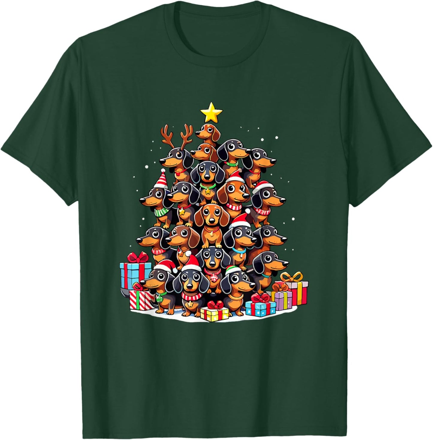 Christmas Tree Dachshund Sausage Dog Dachshunds Men Women Kids T-Shirt - T-Shirt | Forest