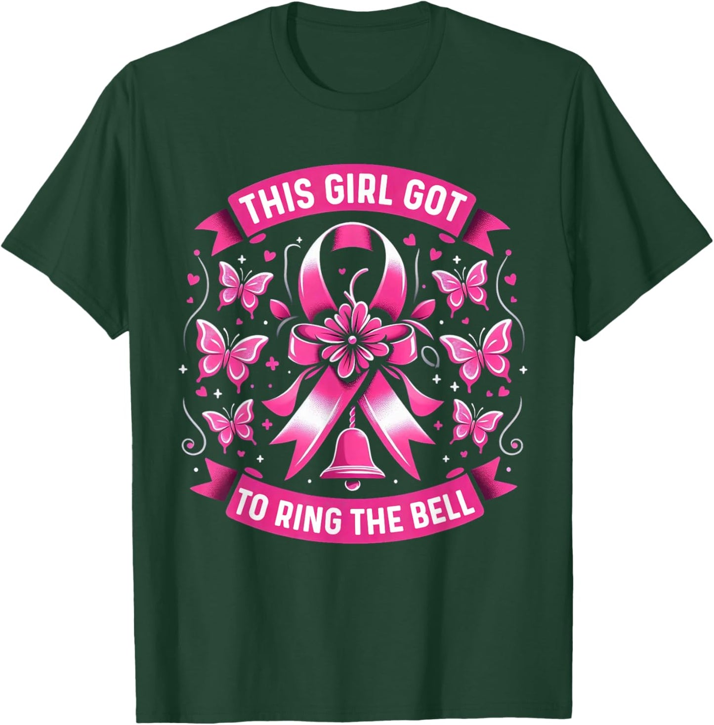 This Girl Got To Ring The Bell Breast Cancer Awareness T-Shirt - T-Shirt | Forest