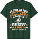 Supporter Biker Humour Rugby Fan Motorcycle And Aperitif T-Shirt - T-Shirt | Forest