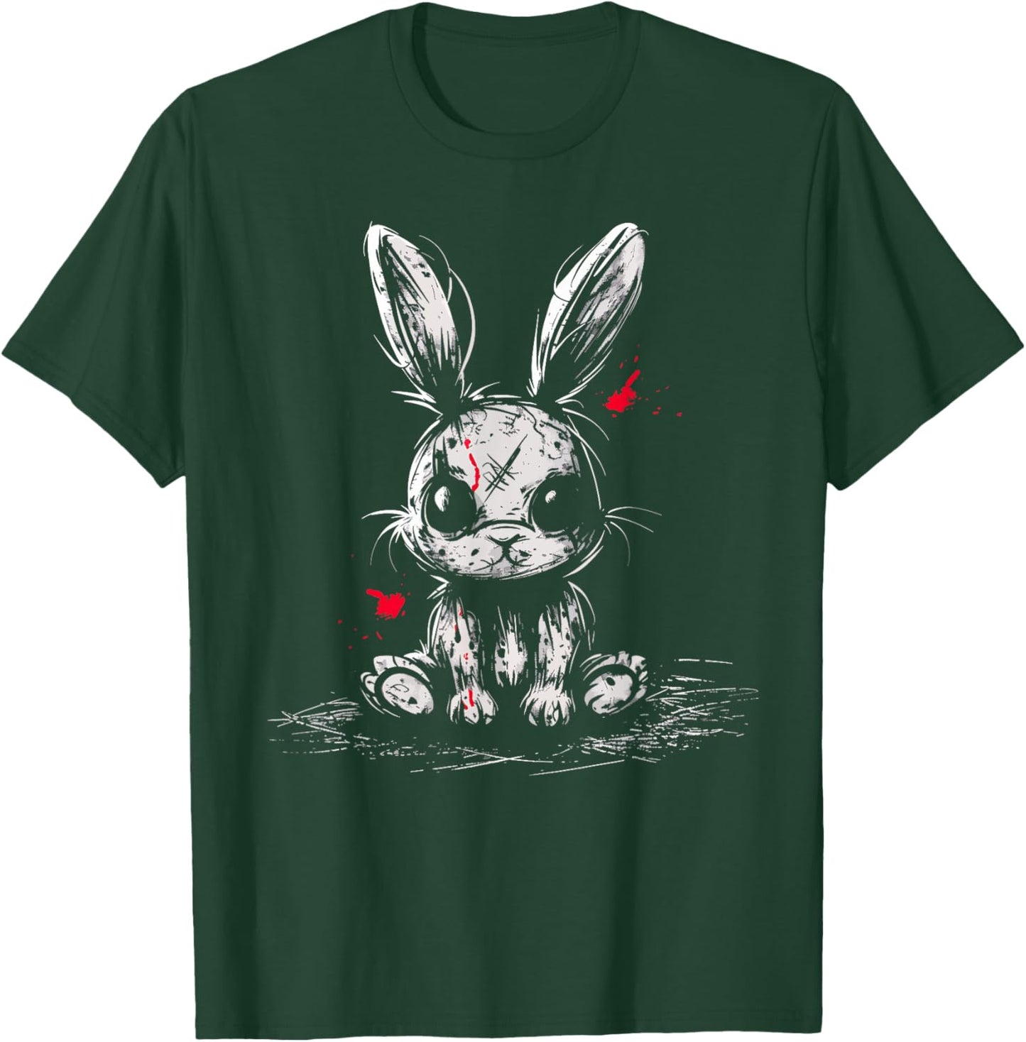 Evil Horror Bunny Rabbit Creepy Cute Alt Goth Grunge Demon T-Shirt - T-Shirt | Forest