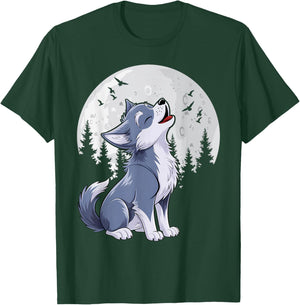 Cute Baby Howling Wolf Cub Sketch Costume T-Shirt - T-Shirt | Forest
