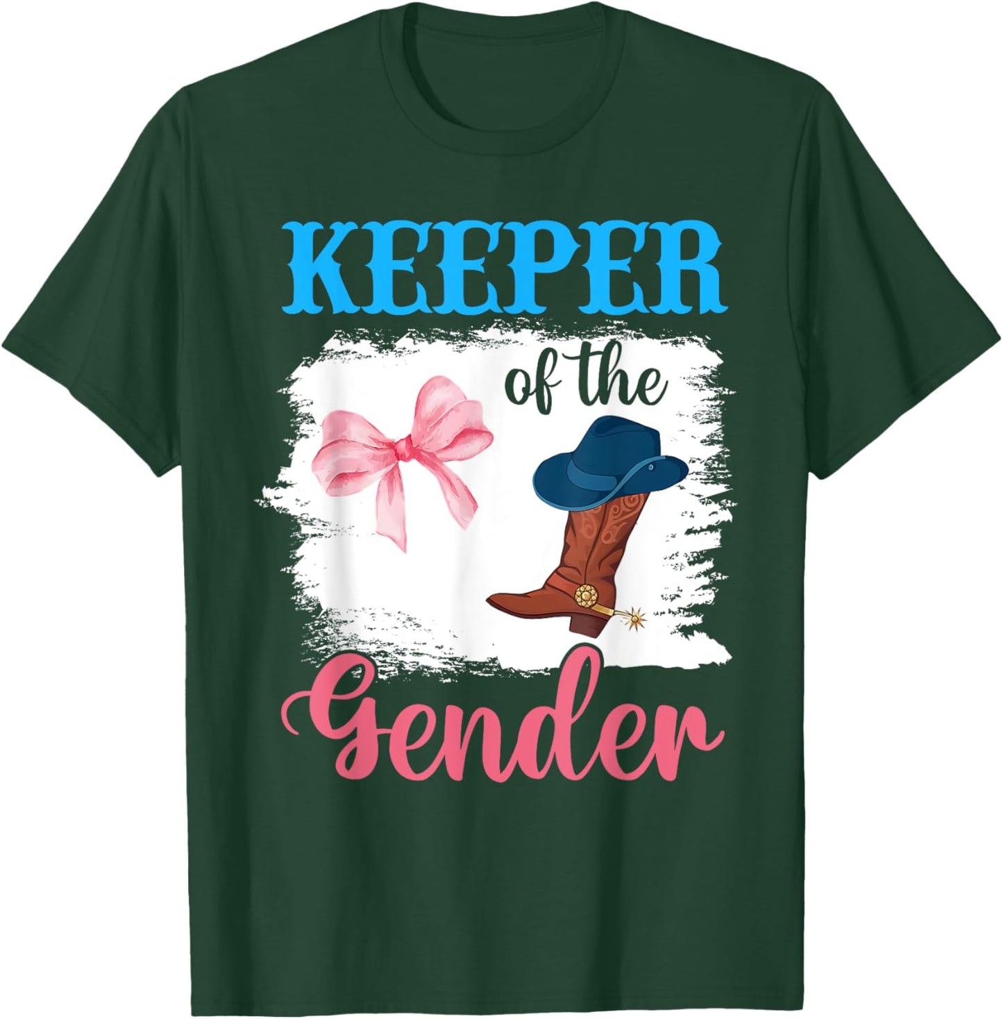 Boots or Bows Gender Reveal Decorations Keeper of the Gender T-Shirt - T-Shirt | Forest