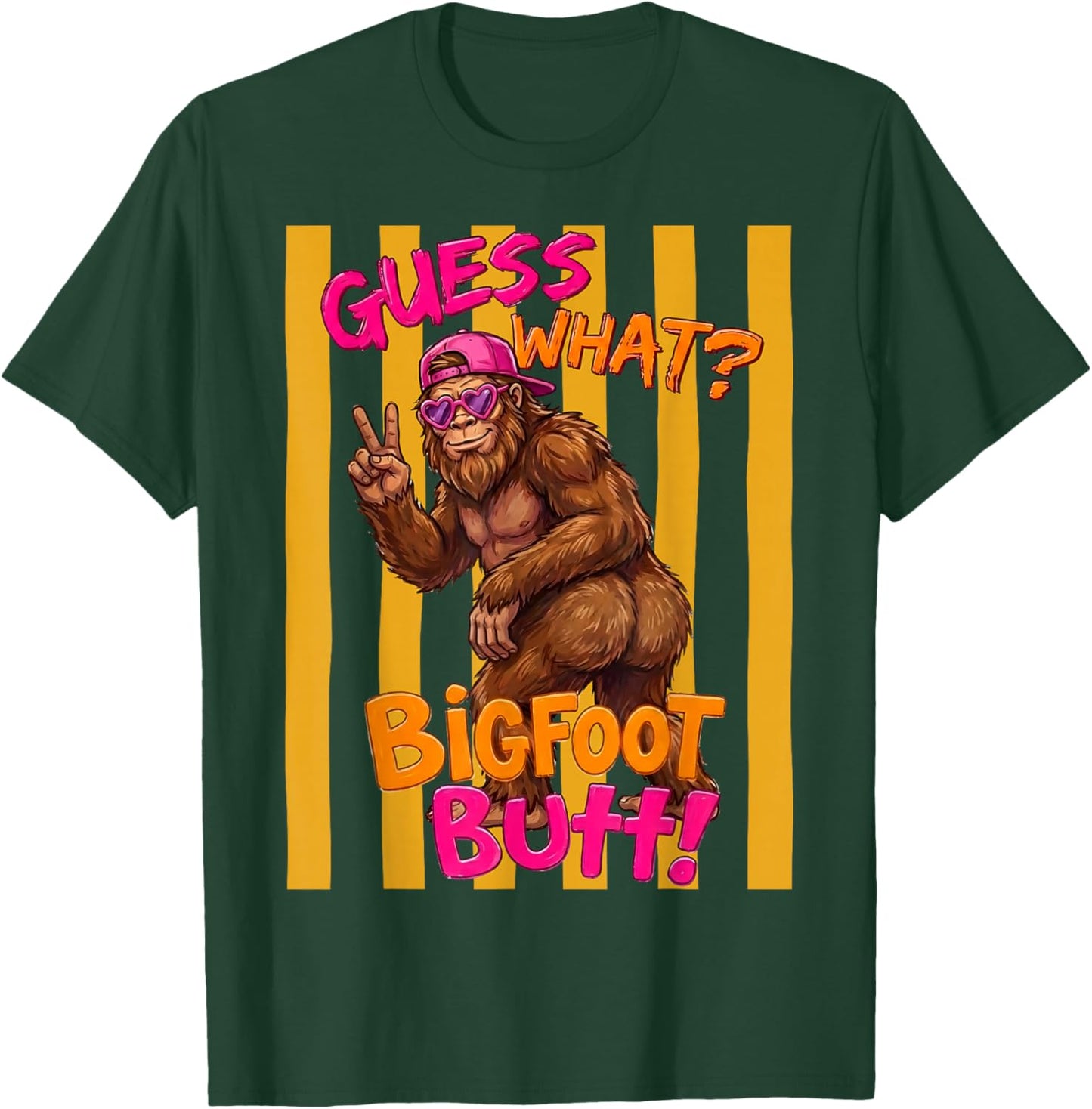 Guess What Bigfoot Butt Funny Sasquatch Squatch Believer Men T-Shirt - T-Shirt | Forest