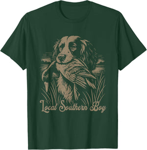 Local Southern Boy Duck Hunting Spaniel Man Woman Outdoor T-Shirt - T-Shirt | Forest