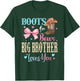Boots or Bows Big Brother Loves You Gender Reveal Family T-Shirt - T-Shirt | Forest