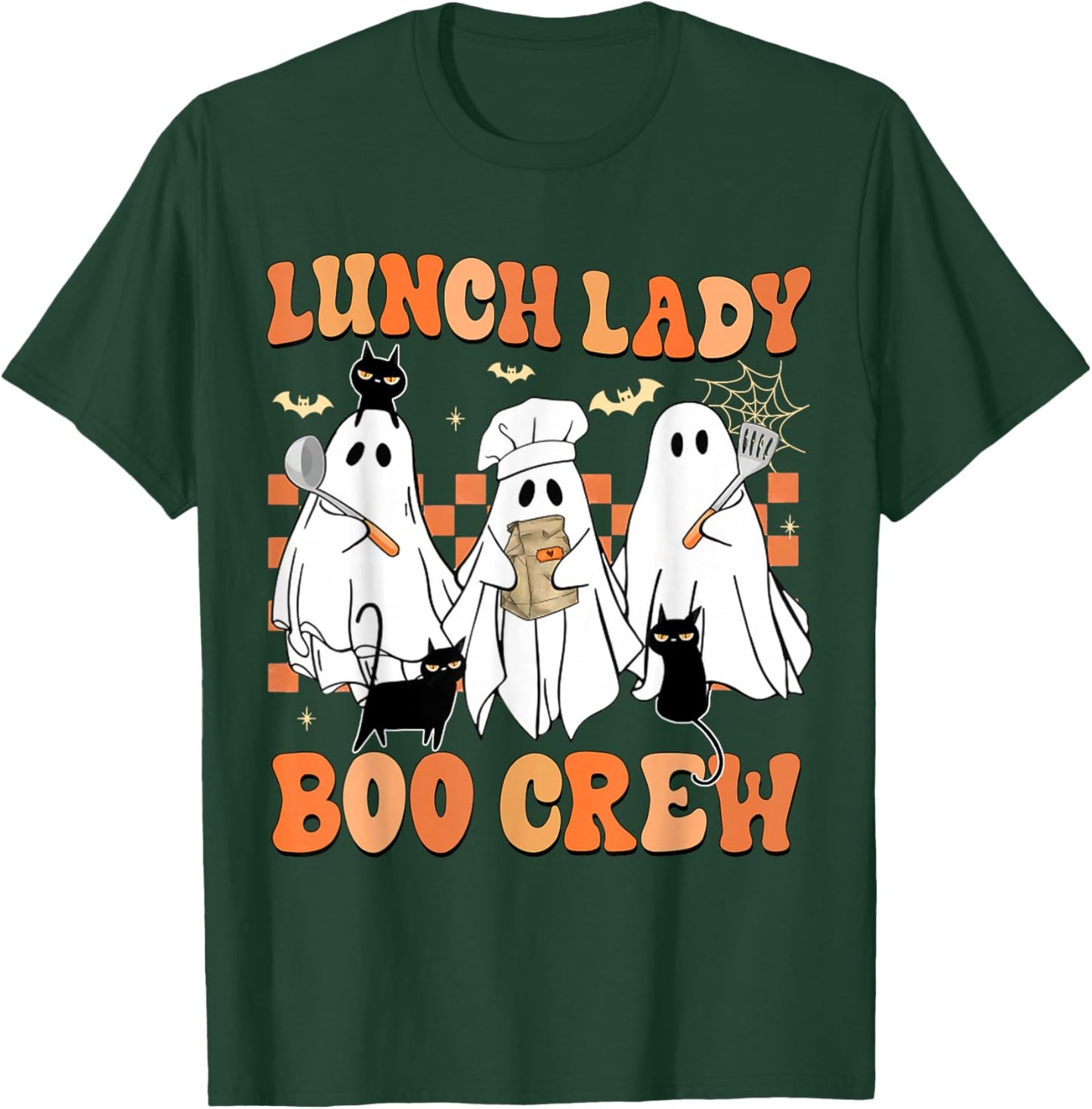 Lunch Lady Boo Crew Ghost Chef Funny Cafeteria Worker Staff T-Shirt - T-Shirt | Forest