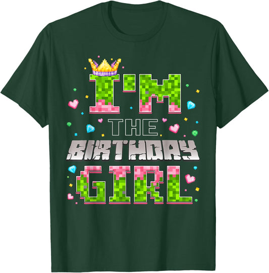 I'm The Birthday Girl Game Pixel Number T-Shirt - T-Shirt | Forest