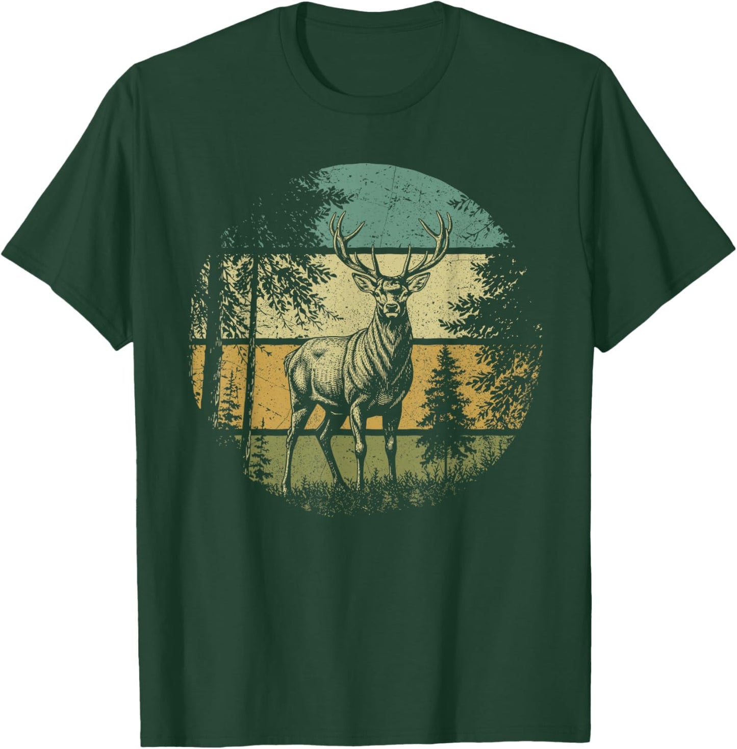 Vintage Deer Retro Forest Wildlife Outdoor Nature Graphic T-Shirt - T-Shirt | Forest