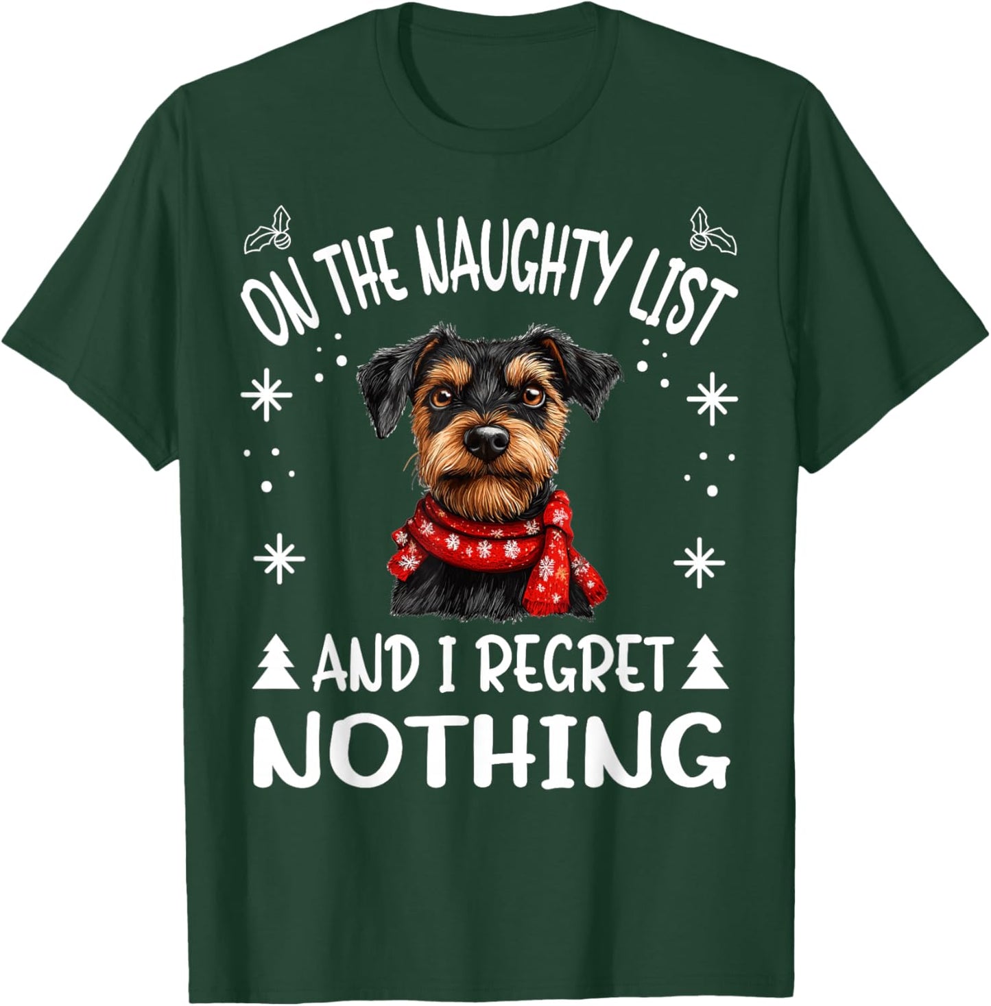 Cute Jagdterrier Dog Christmas On The Naughty List and I Women T-Shirt - T-Shirt | Forest