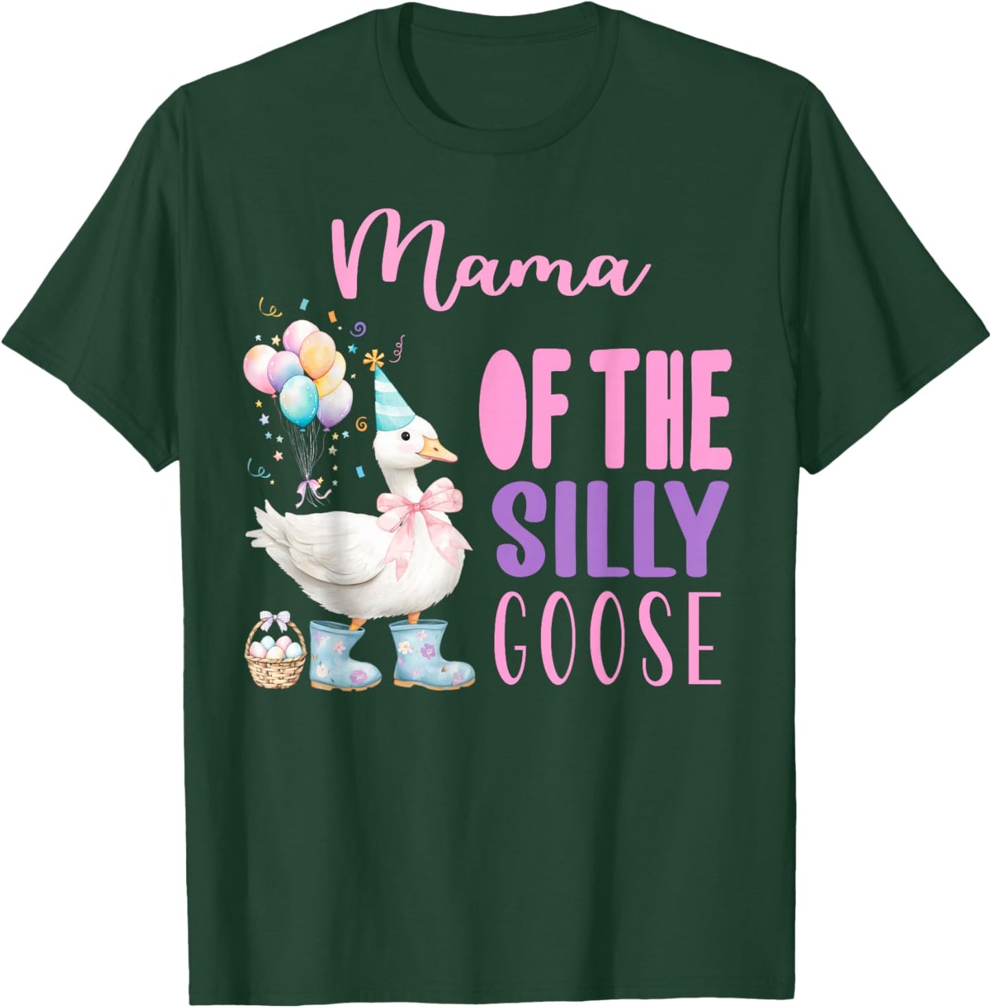 One Silly Goose Birthday Girl Farm 1st Party Spring Outfit T-Shirt - T-Shirt | Forest