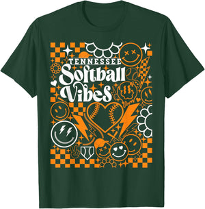 Tennessee Softball Vintage Kids Team Retro Softball Fan T-Shirt - T-Shirt | Forest
