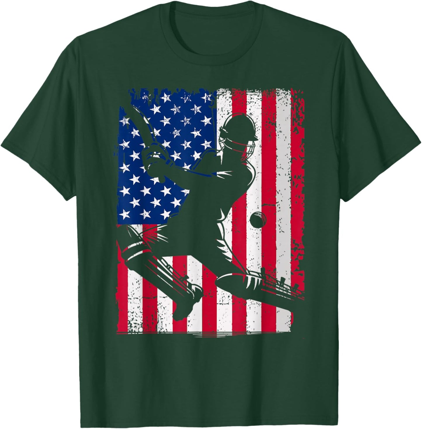 Retro USA Cricket Jersey America Cricket in USA T-Shirt - T-Shirt | Forest