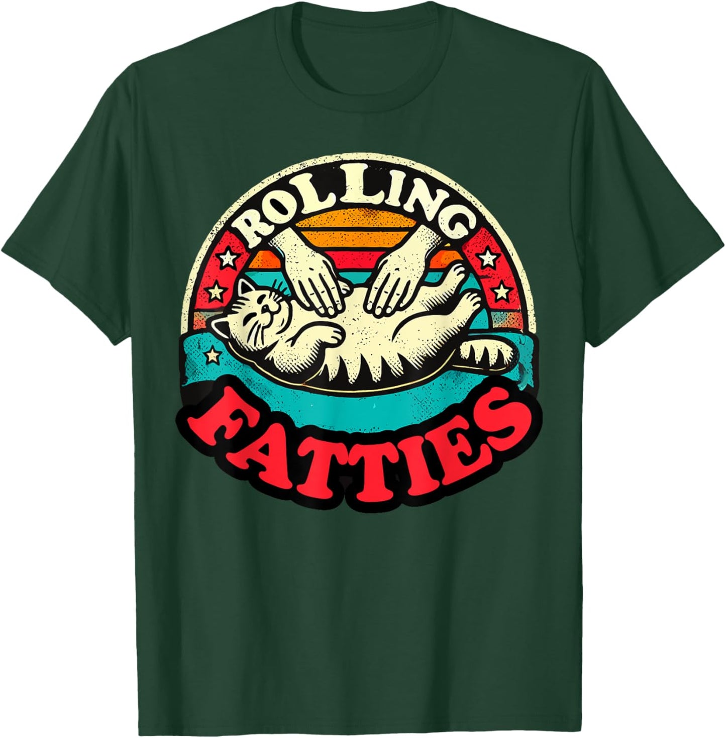 Funny Fat Kitten Cat Rolling Fatties Cute Kitty Owner Women T-Shirt - T-Shirt | Forest