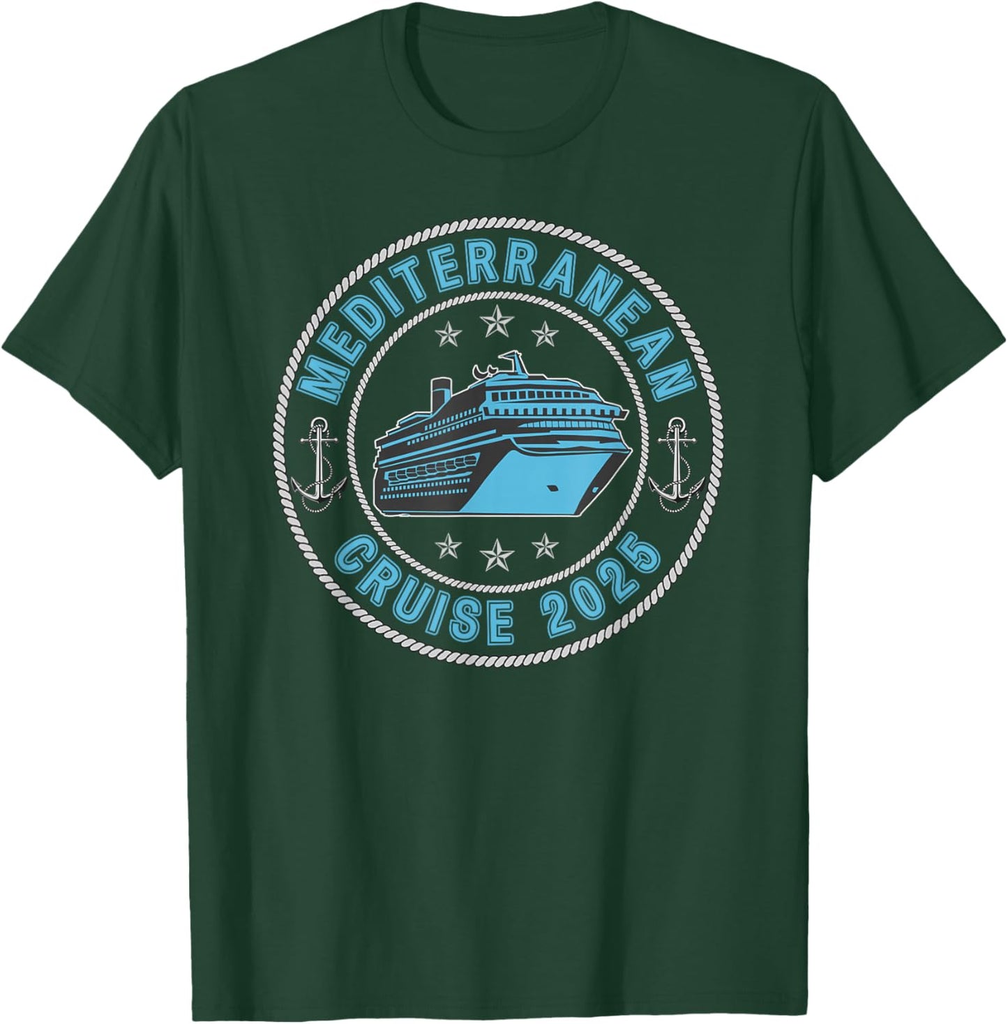Mediterranean Cruise 2025 European Cruising Family Cruise T-Shirt - T-Shirt | Forest