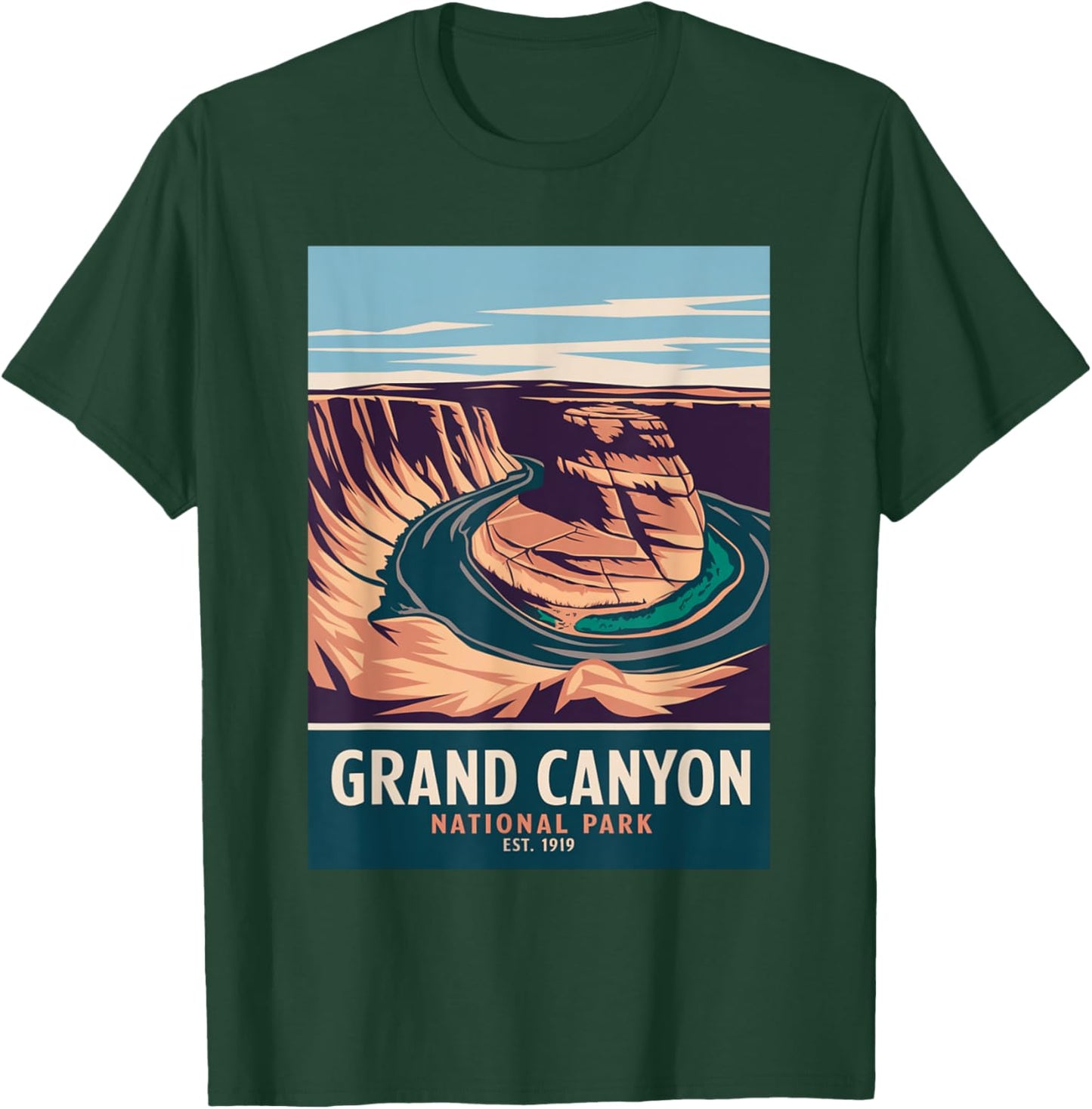 Grand Canyon National Park Vintage Camping Hiking Men Women T-Shirt - T-Shirt | Forest