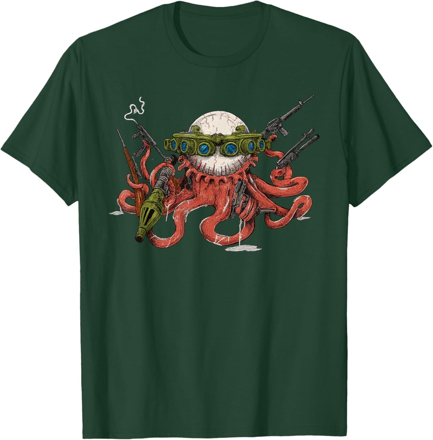 TactOcellus Octopus Monster Dark Fantasy Gaming T-Shirt - T-Shirt | Forest