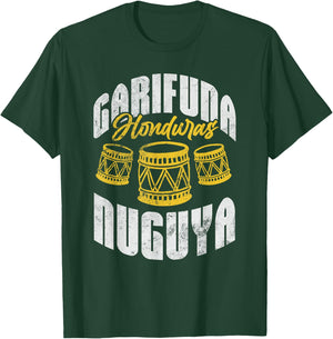 Garifuna Honduras Nuguya Cultural Music Distressed T-Shirt - T-Shirt | Forest