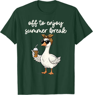 Summer Break Silly Goose Teacher Off Duty Last Day of School T-Shirt - T-Shirt | Forest