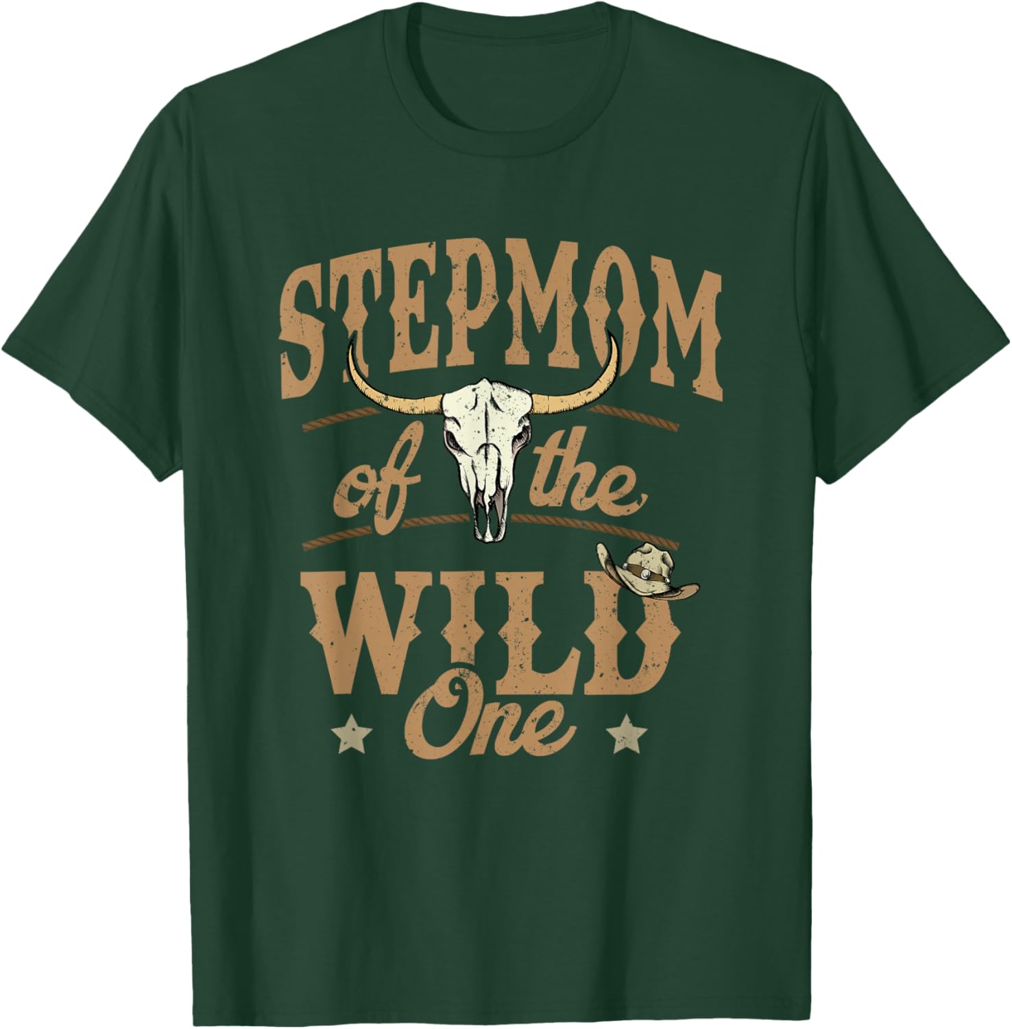Stepmom of The Wild One Cowboy Western Rodeo Party Matching T-Shirt - T-Shirt | Forest