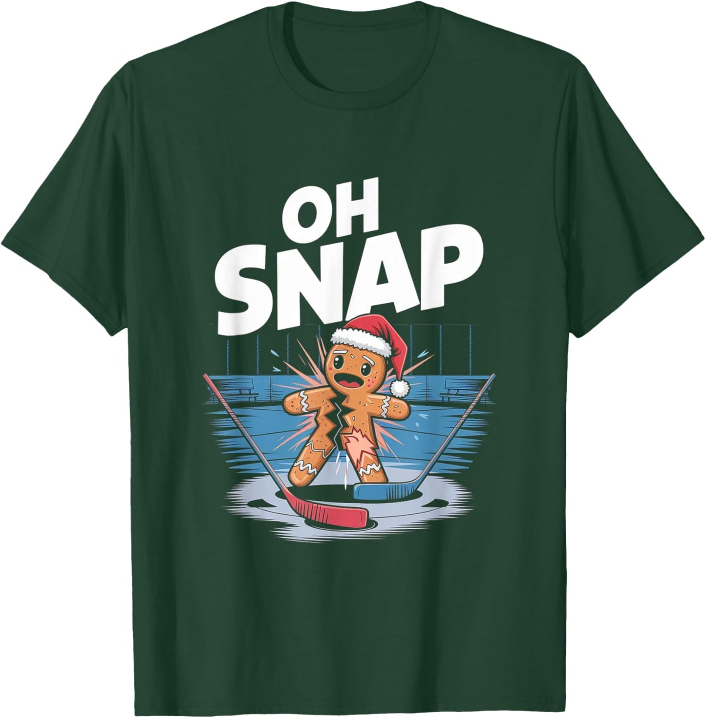 Ice Hockey Christmas Gingerbread T-Shirt - T-Shirt | Forest