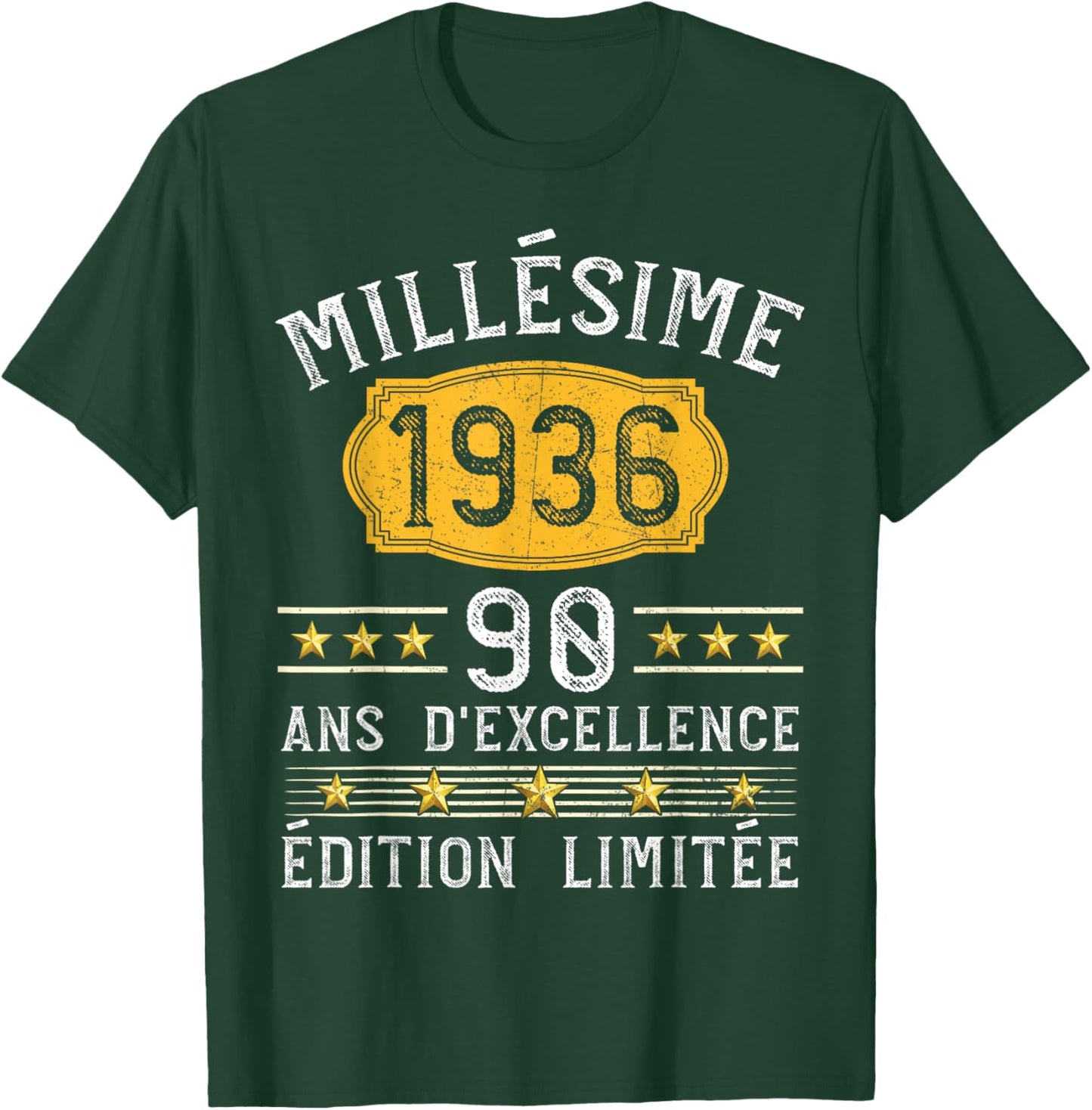 Vintage 1936 Gift 90 Years Man Birthday Humour T-Shirt - T-Shirt | Forest