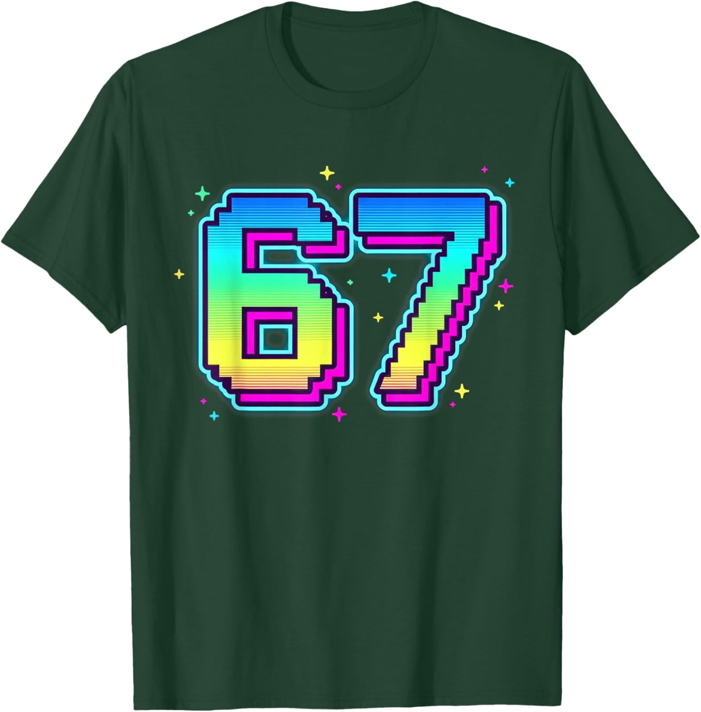 Funny Six Seven 67 Bruh Birthday Player in Retro Look for Boys and Kids T-Shirt - T-Shirt | Forest