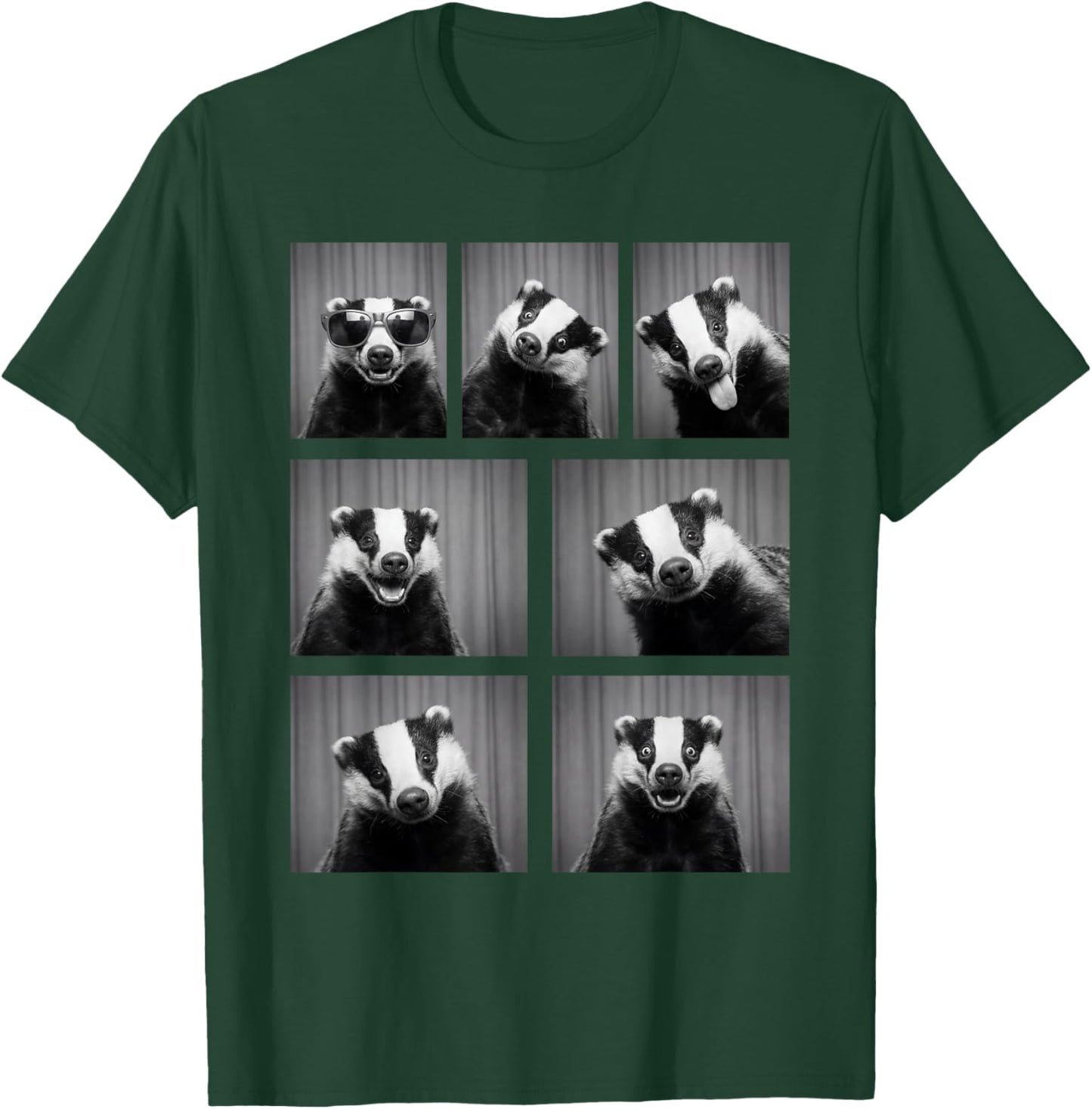 Honey Badger Photobooth Funny Animal Portrait T-Shirt - T-Shirt | Forest