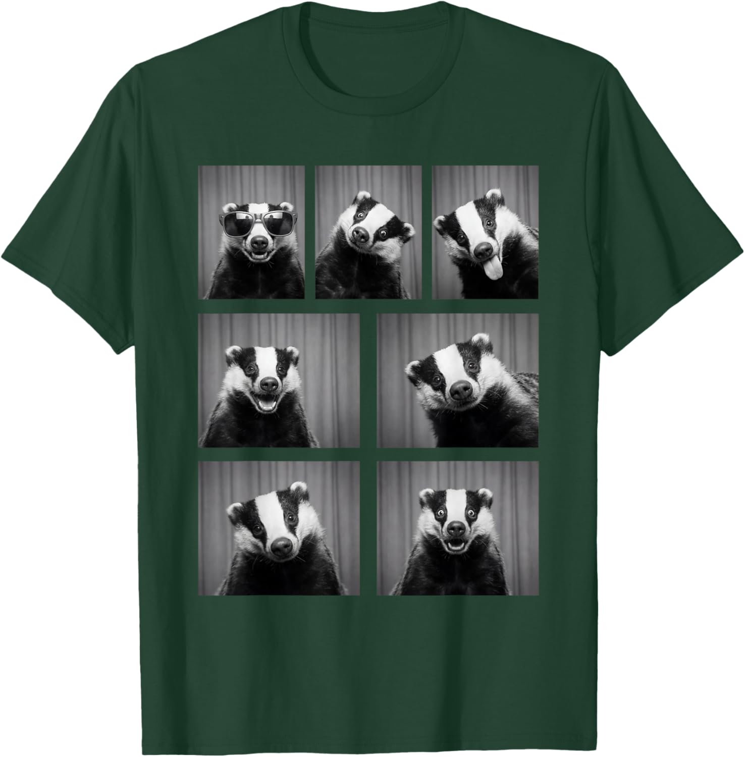 Honey Badger Photobooth Funny Animal Portrait T-Shirt - T-Shirt | Forest
