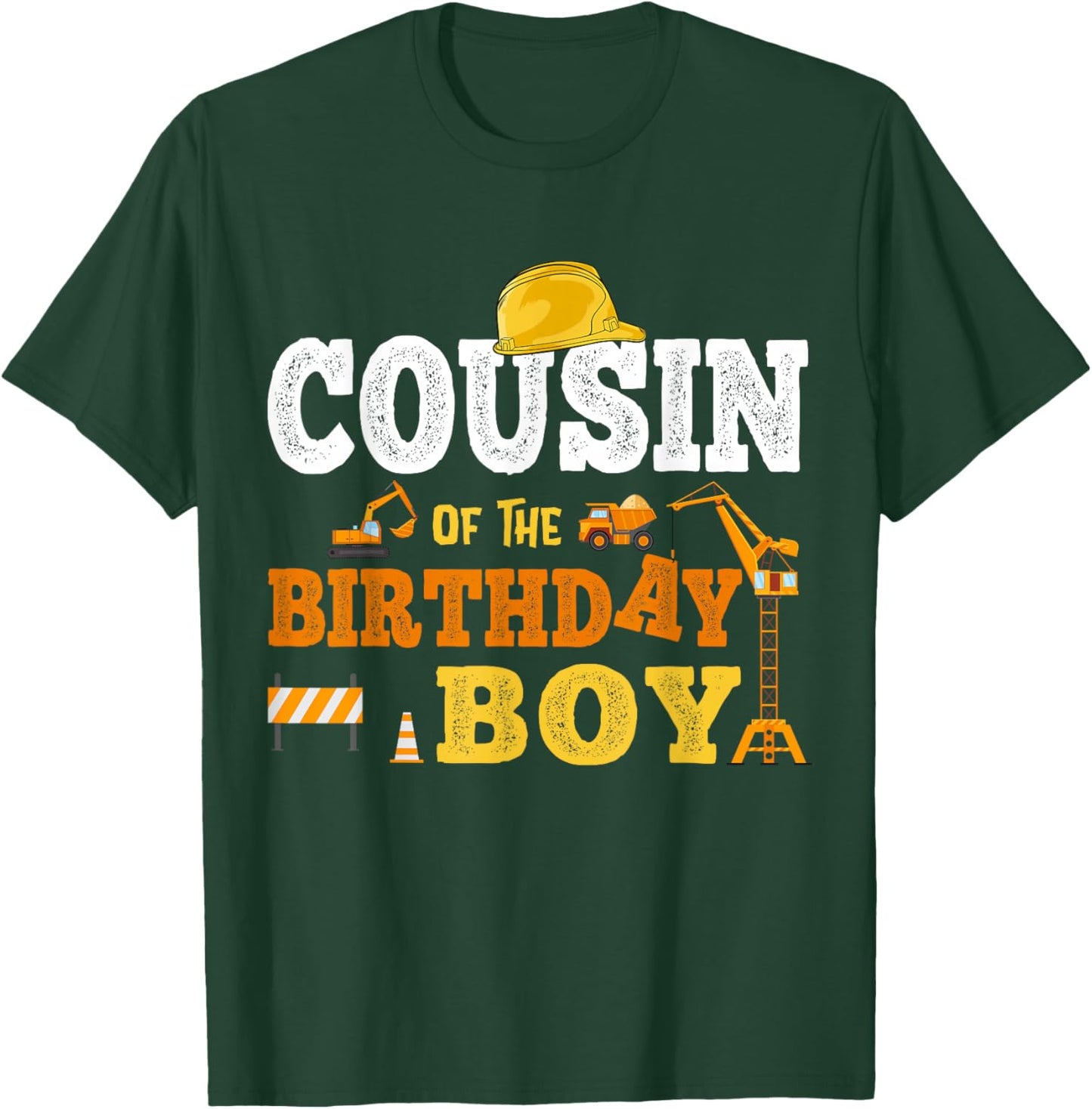 Cousin Of The Birthday Boy Kid Construction Matching Family T-Shirt - T-Shirt | Forest