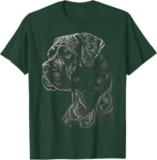 Cane Corso Dog Tribal Vintage Retro Graphic T-Shirt - T-Shirt | Forest