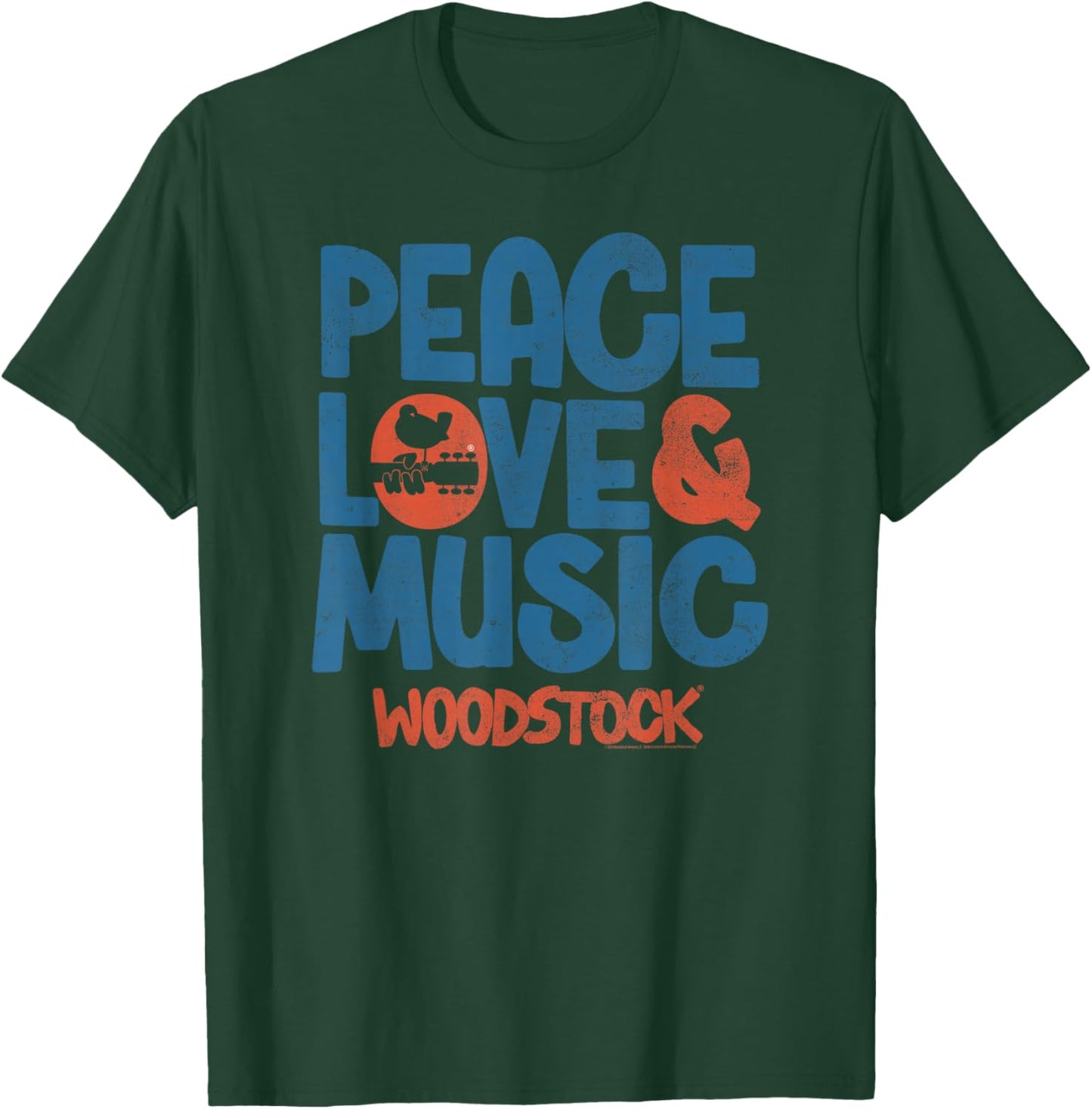 Woodstock Peace Love and Music T-Shirt - T-Shirt | Forest