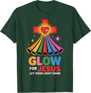 Glow for Jesus Christian Faith T-Shirt - T-Shirt | Forest