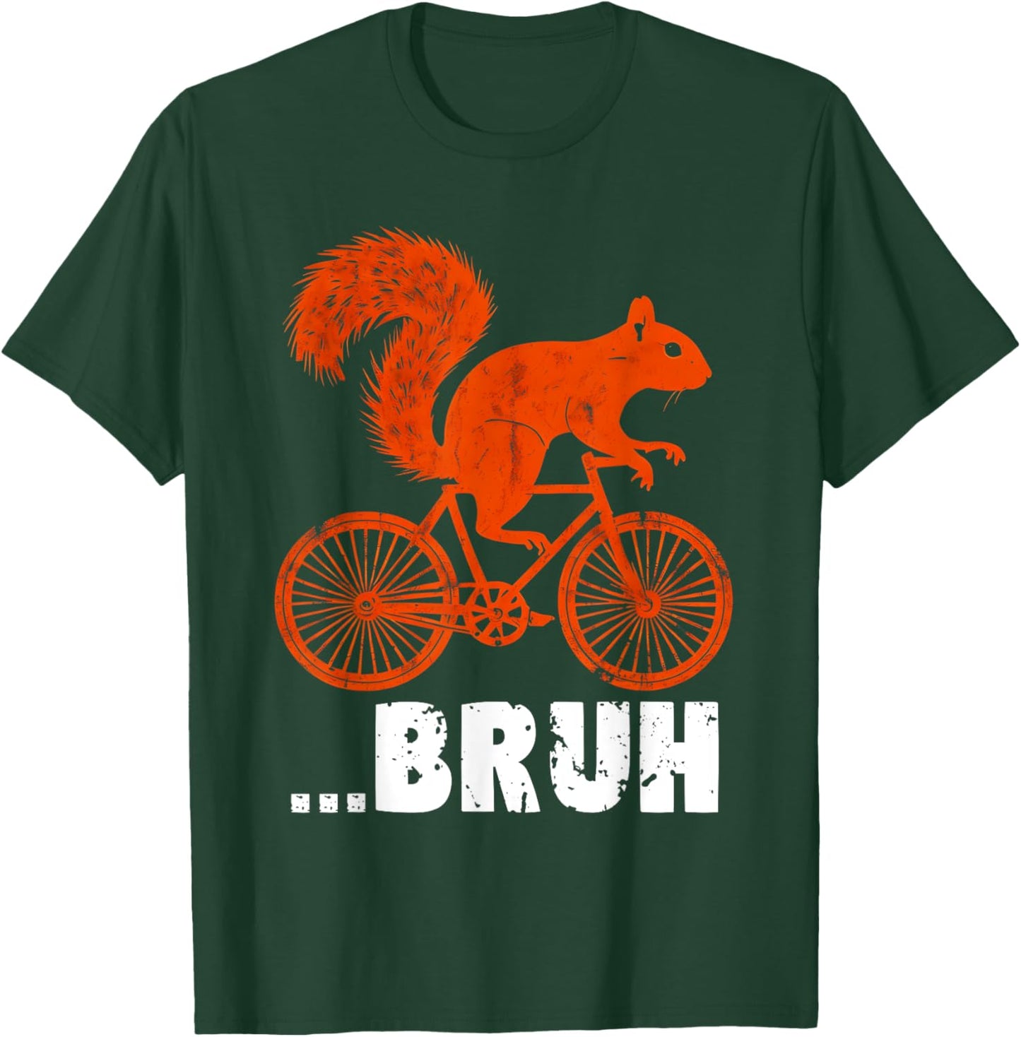 Bruh Squirrel Riding A Bicycle Vintage Bike Squirrel Funny T-Shirt - T-Shirt | Forest