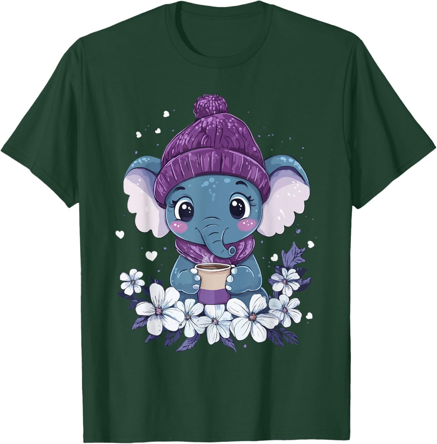 Elephant Coffee Girls Clothes Boys Decorations Kids Elephant T-Shirt - T-Shirt | Forest