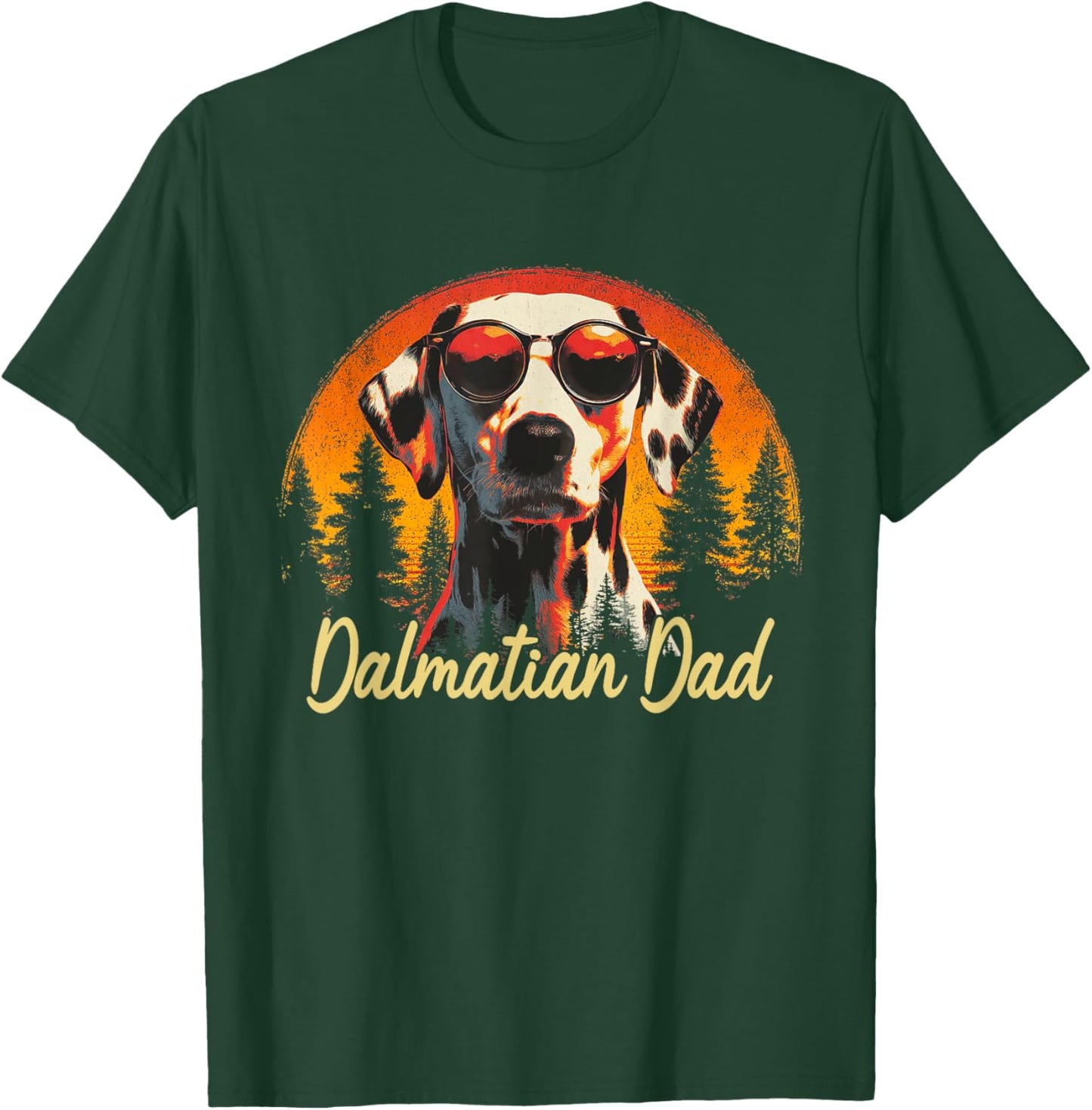 Best Dalmatian Dad Vintage Fathers Day Dog Lover Men Women T-Shirt - T-Shirt | Forest