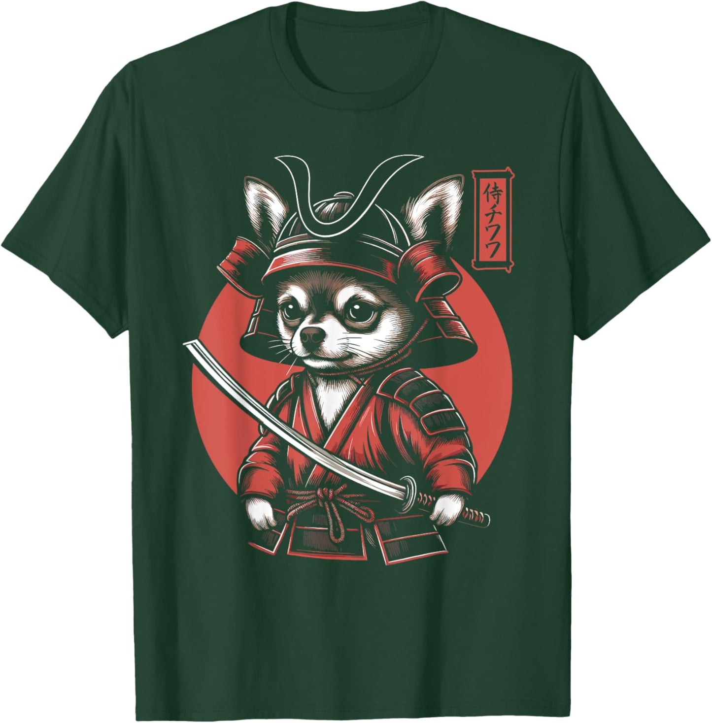 Japanese Chihuahua Dog Samurai Men, Women, Kids T-Shirt - T-Shirt | Forest