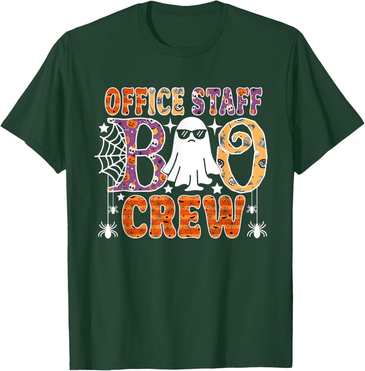 Office Staff Boo Crew Cute Ghost Halloween Costume T-Shirt - T-Shirt | Forest