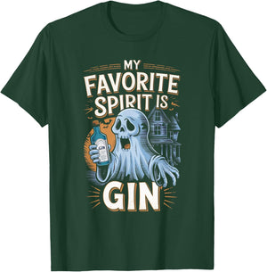 My Favorite Spirit Is Gin Ghost Halloween Gin T-Shirt - T-Shirt | Forest