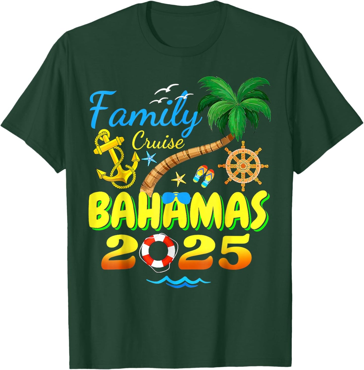 Bahamas Cruise 2025 Family Friends Group Vacation Matching T-Shirt - T-Shirt | Forest