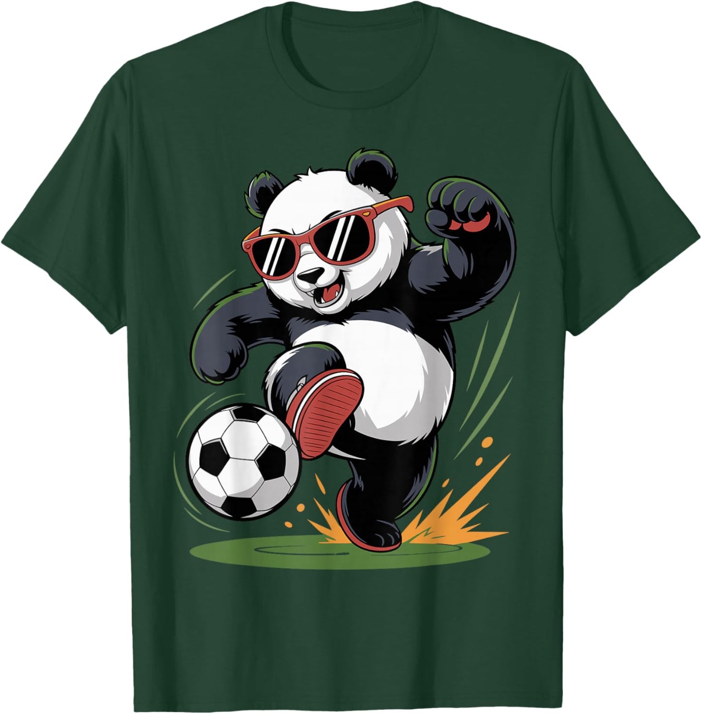 Funny Panda Playing Soccer Graphic Animal Sport Ball Lovers T-Shirt - T-Shirt | Forest