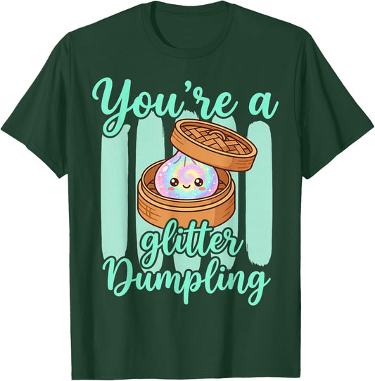 Rainbow Striped Funny You're A Dumpling Cute Kids Girls T-Shirt - T-Shirt | Forest