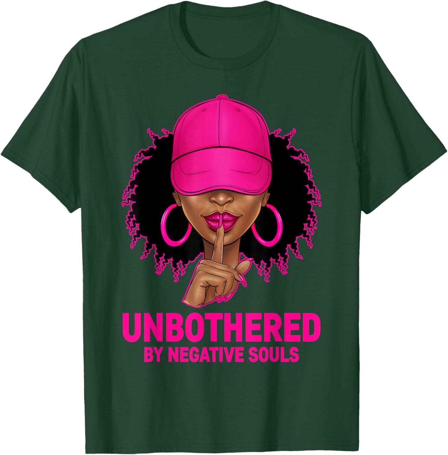 Afro Queen With Cap Sassy Black Woman African American Women T-Shirt - T-Shirt | Forest