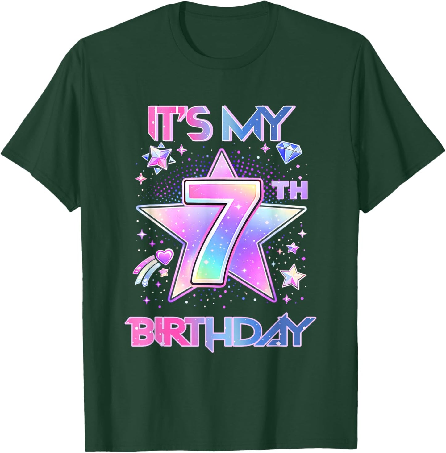It's My 7Th Birthday K-Pop 7 Years Old Birthday Girl Kids T-Shirt - T-Shirt | Forest