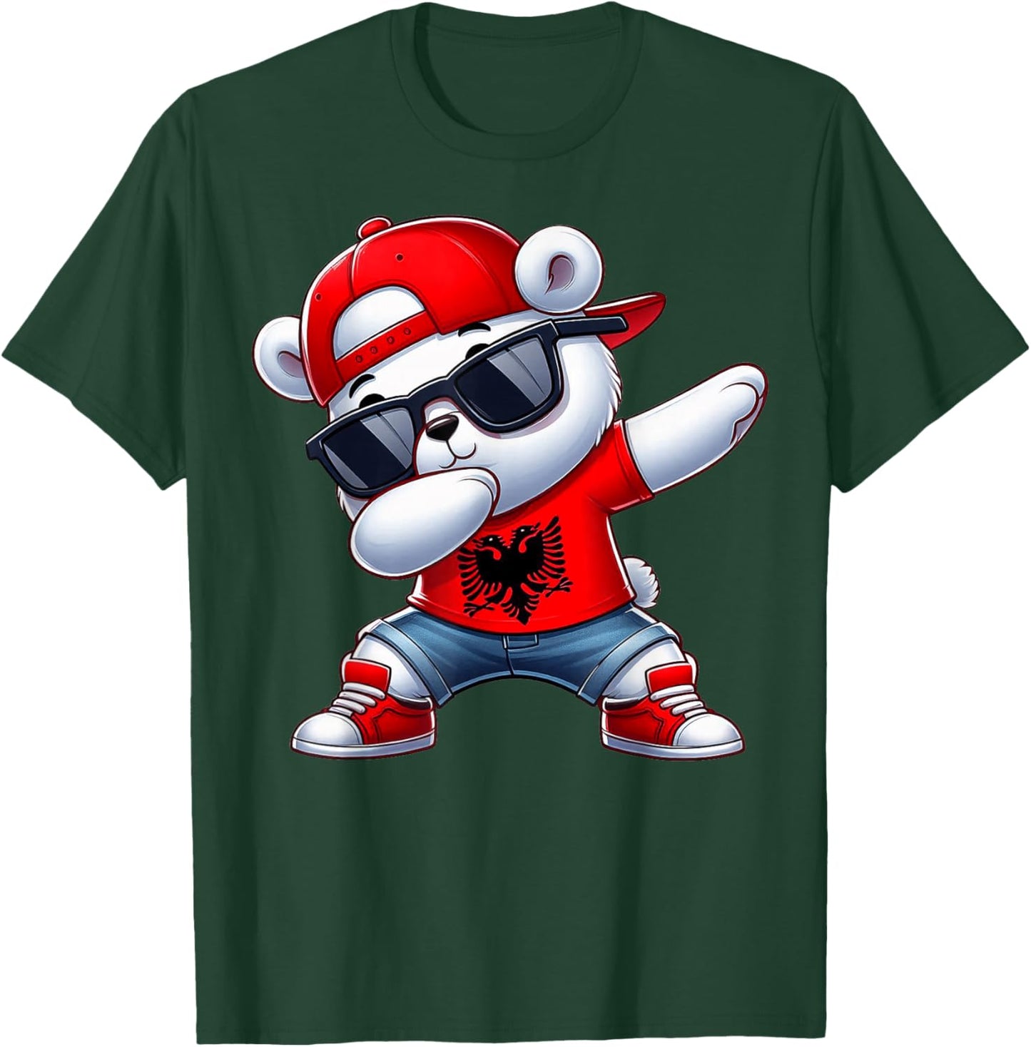 Albanian Bear Albania Dabbing Dab Boys Kids 2025 T-Shirt - T-Shirt | Forest