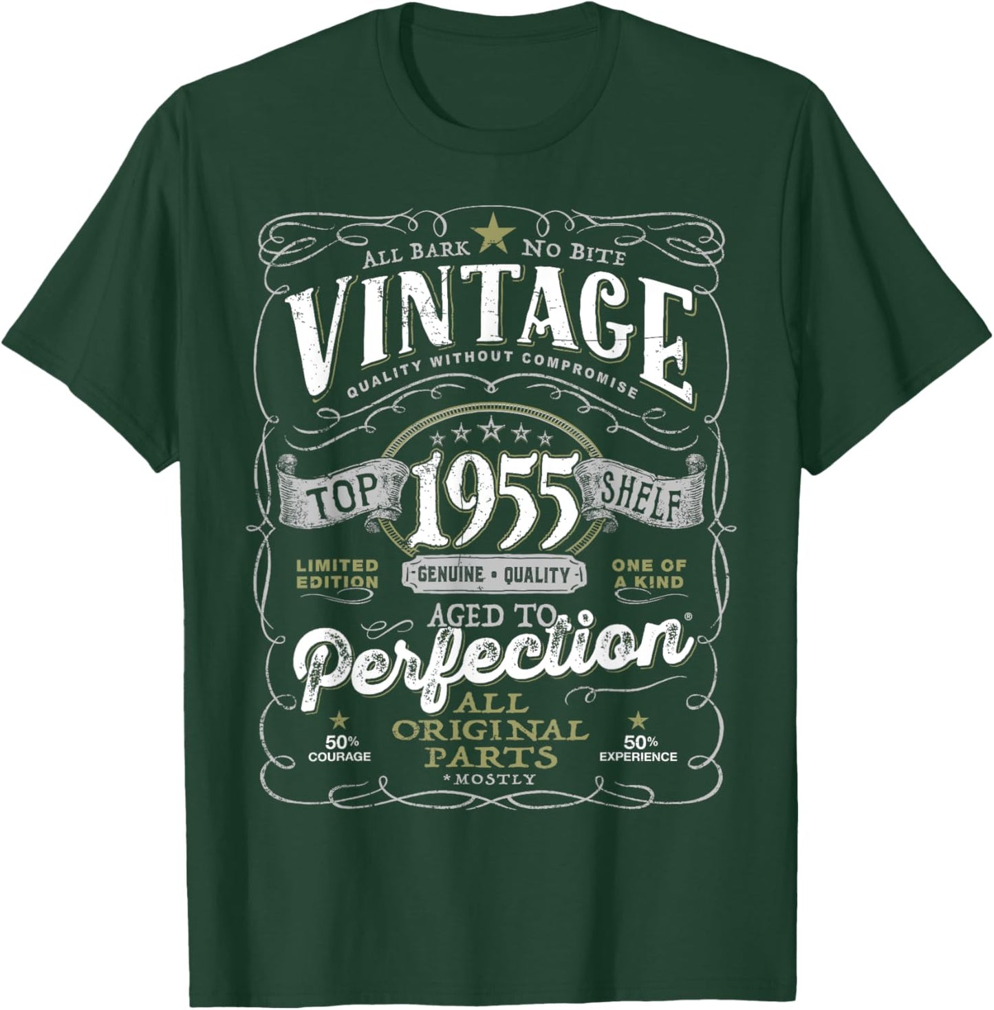 70th Birthday Vintage 1955 Original Parts Mostly T-Shirt - T-Shirt | Forest