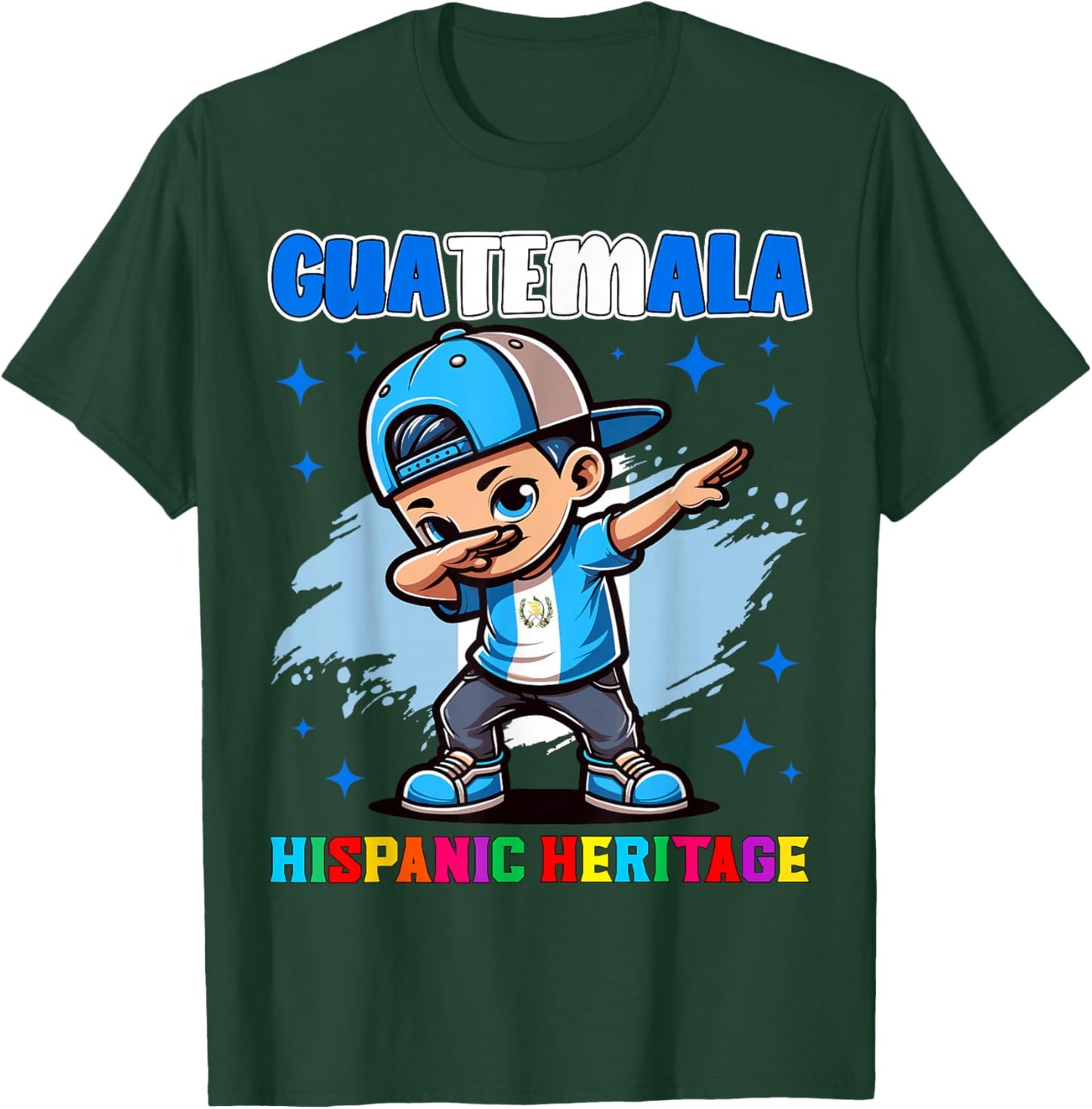Guatemala Dabbing Kid Hispanic Heritage Celebration for Kids T-Shirt - T-Shirt | Forest