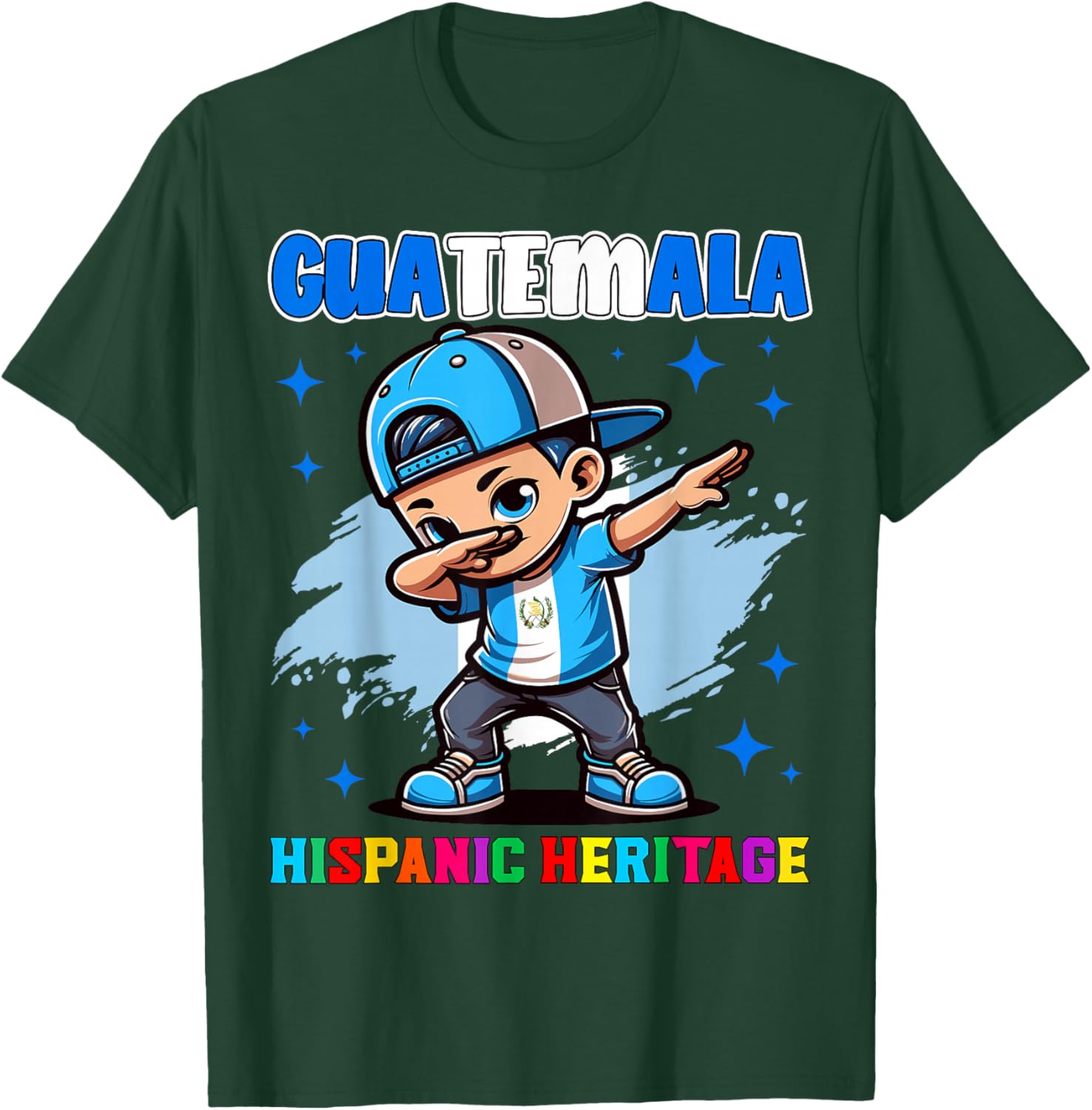Guatemala Dabbing Kid Hispanic Heritage Celebration for Kids T-Shirt - T-Shirt | Forest